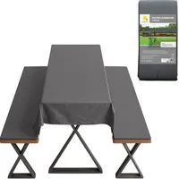 Spetebo Bierzeltgarnitur Auflagenset gepolstert anthrazit - 3-teilig - Set
