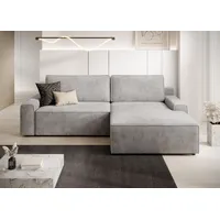 TRENDMANUFAKTUR Ecksofa Challenge, Schlafsofa mit Bettkasten, Couch in L-Form, Breite 245 cm, Recamiere beidseitig montierbar, auch in trendigem Cordstoff grau