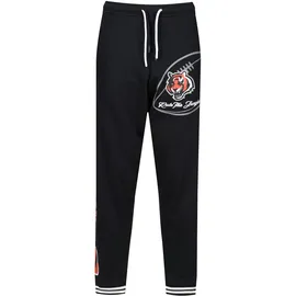 Recovered Sweathose "NFL Bengals Rule The Jungle", Herren, Gr. S, US-Größen, schwarz-weiß (schwarz, weiß), 100% Baumwolle, bedruckt, lang, Hosen Sweathose, mit gestreiften Bünchen