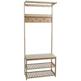 Mendler Schuhbank 170 x 70 x 31 cm braun / braun