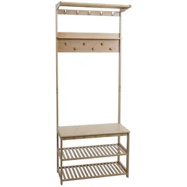 Mendler Schuhbank 170 x 70 x 31 cm braun / braun