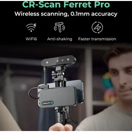 Creality CR-Scan Ferret 3D-Scanner, 0,1 mm Genauigkeit, und mm Aufloesung. 10?FPS Scannen, schwarzer Objekte mit Anti-Shake-Lin...