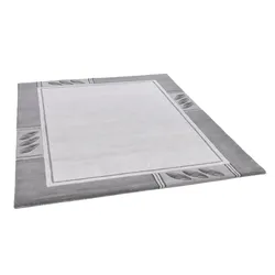 Wollteppich THEKO "Royal Nepali 3029", grau, B:60cm H:15mm L:90cm, Schurwolle, Teppiche, reine Wolle, handgetuftet, modernes Design, mit Bodüre