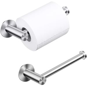 2Stk Toilettenpapierhalter Ohne Bohren, Klopapierrollenhalter Edelstahl Handtuchhalter Selbstklebend für Toilette Badezimmer Küche