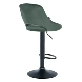 CLP 2er Set Barhocker Milet Mit Samt-Bezug I Drehbarer Barstuhl Mit Lehne Und Fußstütze