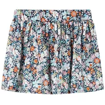 vidaXL Kinderrock Blumenmuster Mädchen Rock Kinder A-Linie Minirock Dunkelblau 92 - 92