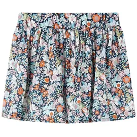 vidaXL Kinderrock Blumenmuster Mädchen Rock Kinder A-Linie Minirock Dunkelblau 92 - 92