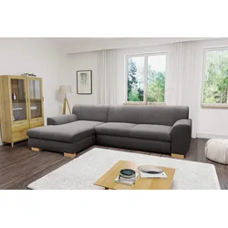 Ecksofa HOME AFFAIRE "Nika L-Form", grau, B:277cm H:78cm T:84cm, Primabelle-Microfaser (100% Polyester), Struktur (70% Polyacryl, 30% Polyester), Sofas, wahlweise mit Bettfunktion, auch in Cord