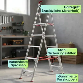 ideoon home Robuste Teleskopleiter 6 Stufen