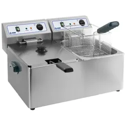 KBS Gastrotechnik KBS Doppelfritteuse Elektro 2x 8 Liter Becken herausnehmbare Heizelemente 230V