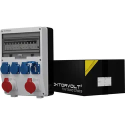 Gesicherter Baustromverteiler TD-S/FI 2x16A 4x230V Steckdosen Mennekes Doktorvolt®