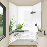 yourplate Duschrückwände mit individueller Größe (3 Rückwände – Premium Matt – bsspa01) – Duschrückwand Alu mit Feuchtigkeitsschutz – Rückwand Dusche zur einfachen Montage