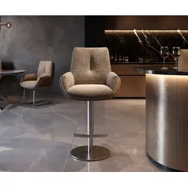 DeLife Barstuhl Clea-Flex Materialmix Schlamm Drehfuß höhenverstellbar Edelstahl drehbar, Barstühle