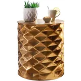 KADIMA DESIGN Beistelltisch, Gold, Metall, Rund,Rund, 43x48x43 cm, Wohnzimmer, Wohnzimmertische, Beistelltische