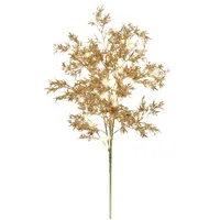 I.GE.A. Kunstzweig LED-Dekozweig Ahorn, I.GE.A., Höhe 95 cm, Batteriebetrieben Zweig mit Timer Warmweiß Herbstliche Kunstblume goldfarben