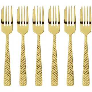 Sambonet Cortina Set 6 Kuchengabeln Gold