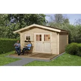 Weka Kempten 3,80 x 3,00 m natur inkl. Vordach 60 cm 45 mm