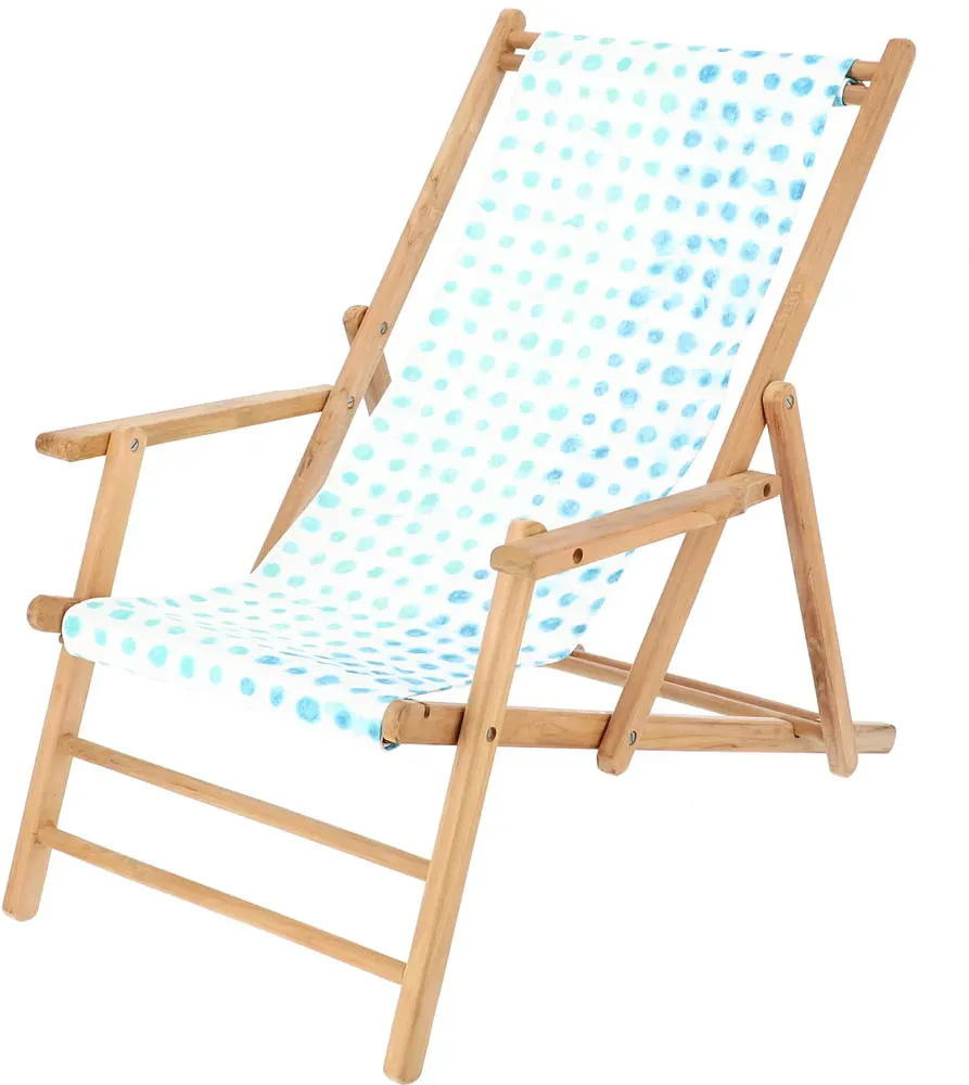 Jan Kurtz - Maxx Deckchair Teakholz, Bezug Designers Guild Amlapura Aqua