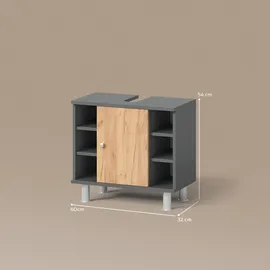 livinity Waschbeckenunterschrank 60 x 54 cm Grau