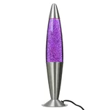 Lavalampe Tischleuchte Glitter Lila Silber 42 cm Retro JENNY Stimmungslicht