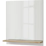 Vicco Spiegelschrank - Badezimmerspiegel, Marelle, 60 x 67 cm mit Regal, Weiß/Artisan-Eiche