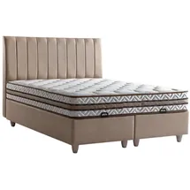 aea Beige Textilbett mit Matratze im eleganten Design