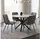 Homestyle4u Essgruppe Ø Ø110 rund 5-tlg. | Esstisch + 4 Samt grau | Homestyle4u