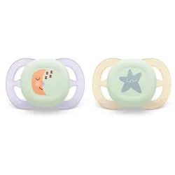 Philips Avent Nachtschnuller Ultra Start SCF075/07 0-2 Monate in lila/gelb