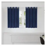 vidaXL Verdunkelungsvorhänge 2 pcs Dunkelblau 140 x 140 cm