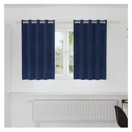 vidaXL Verdunkelungsvorhänge 2 pcs Dunkelblau 140 x 140 cm