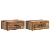 vidaXL Nachttisch 2 pcs 49 x 34,5 x 20 cm Altholz