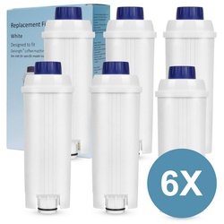Randaco Wasserfilter Wasserfilter für DeLonghi DLSC002 Kaffeemaschine 6er Set weiß