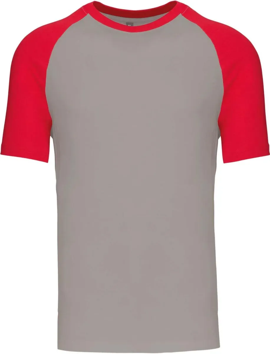Kariban Unisex Baseball T-Shirt K330 light grey/red L