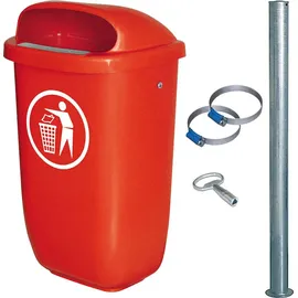 BRB-Lagertechnik Abfalleimer 50 l Rot