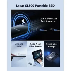 Lexar SL500 1 TB USB 3.2 Gen 2x2 Schwarz