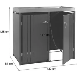MCW Mülltonnenverkleidung O67 125 x 84 cm anthrazit