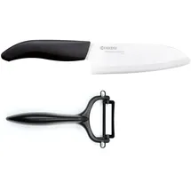 Kyocera Messer-Set 2-tlg. Santokumesser 1 x Kochmesser schwarz Keramik