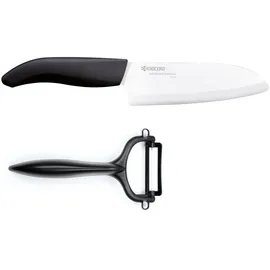 Kyocera Messer-Set 2-tlg. Santokumesser 1 x Kochmesser schwarz Keramik