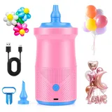 Gaethra Luftballonpumpe Elektrische, Wiederaufladbare Ballonpumpe mit 2000 mAh Akku und 2 Düsen für Party, Hochzeit, Geburtstag, Werbeaktionen und Festivaldekoration