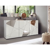 INOSIGN Sideboard »Vittoria«, Breite 181 cm, Front mit Siebdruck und Spiegel, weiß