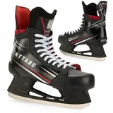ATTABO Eishockey Schlittschuhe Herren Blade in Schwarz Größe 41 EU Langlebige Edelstahlkufe Stabiler Knöchelschutz Schnürverschluss Komfortabel und langlebig für Fortgeschrittene