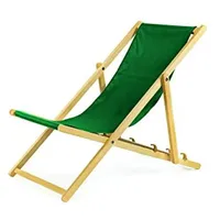 Gartenliege aus Holz Liegestuhl Relaxliege Strandliege mit Absicherungssystem 2 Stück (grün)