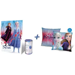 Frozen / Die Eiskönigin II Set Fleece-Decke Silk-Touch (150x100cm) + LED Kissen (40x40cm)
