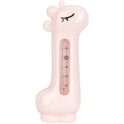 Kikkaboo Wasserthermometer Giraffe, Badethermometer, Messbereich von 10 bis 50°C rosa
