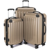 HAUPTSTADTKOFFER Alex - 3er Kofferset, TSA, Trolley-Set, Rollkoffer, Reisekoffer, (S, M & L), Champagner