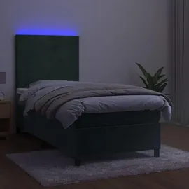 vidaXL Boxspringbett 100 x 200 cm Dunkelgrün