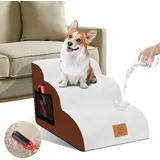 Famanu Hundetreppe für Sofa - Waschbarer Plüschbezug, Antirutsch-Funktion