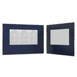 Arborthrum Partyzelt-Seitenwände 2 Stück mit Fenster Seitenwand für Pavillon Seitenplane Ersatzwand für Partyzelt Gartenzelt PE Blau