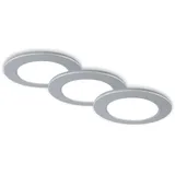 Briloner Di-Ka LED Einbauleuchte Fungo CCT 3er Set chrom-matt Ø 9,2 cm 4,8W dimmbar