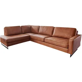 KAWOLA VILNIUS 3-Sitzer Recamiere links cognac
